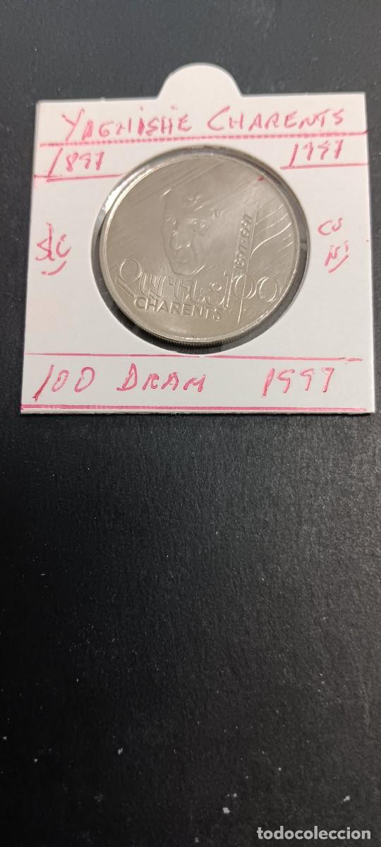 Monedas antiguas de Asia: ARMENIA 100 DRAM 1997 S/C KM=76(CUPRONIQUEL) YAGHISHE CHARENTS 1897-1997