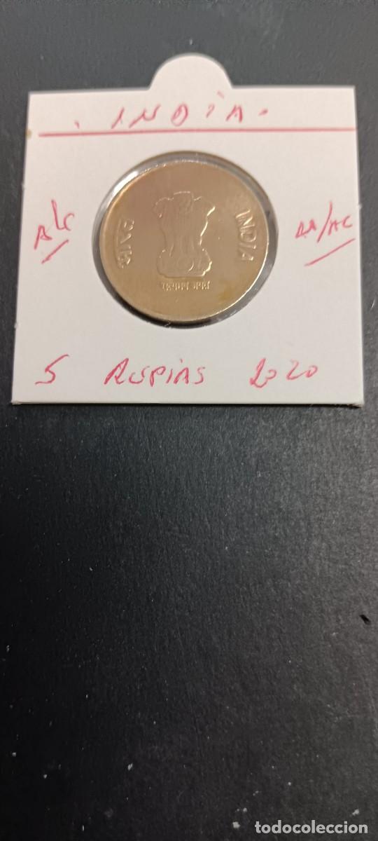 Monedas antiguas de Asia: INDIA 5 RUPIAS 2020 BC KM=513 (NIQUEL-LAT&Oacute;N)