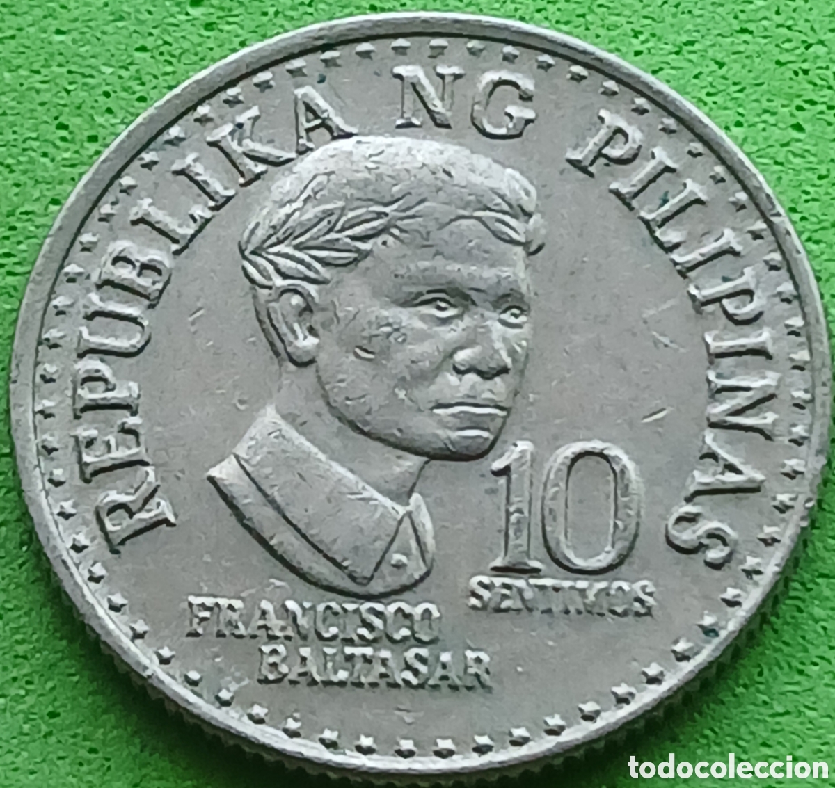 Monedas antiguas de Asia: Filipinas 10 c&eacute;ntimos 1976 km#207 sin marca de ceca