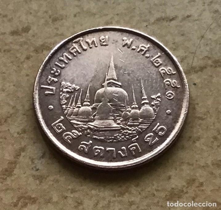 Alte M&uuml;nzen aus Asien: 25 satang de Tailandia. A&ntilde;o 2008
