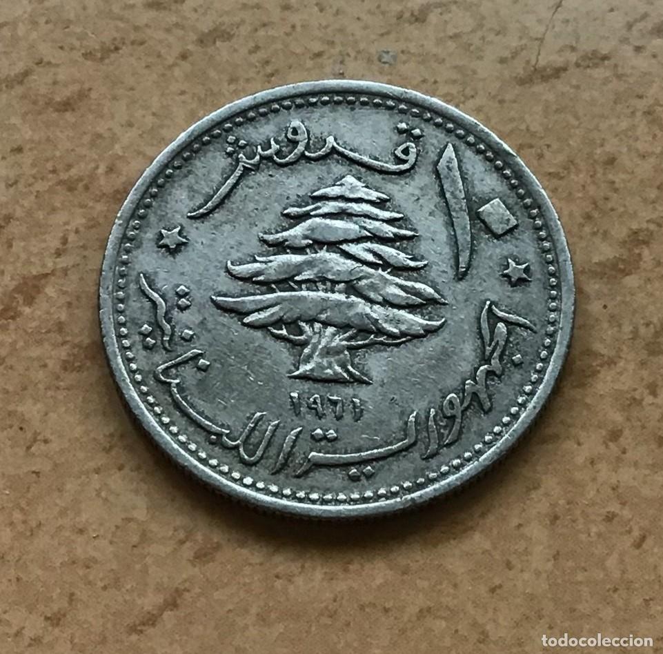 Monedas antiguas de Asia: 10 piastras de L&iacute;bano. A&ntilde;o 1961 - Foto 2