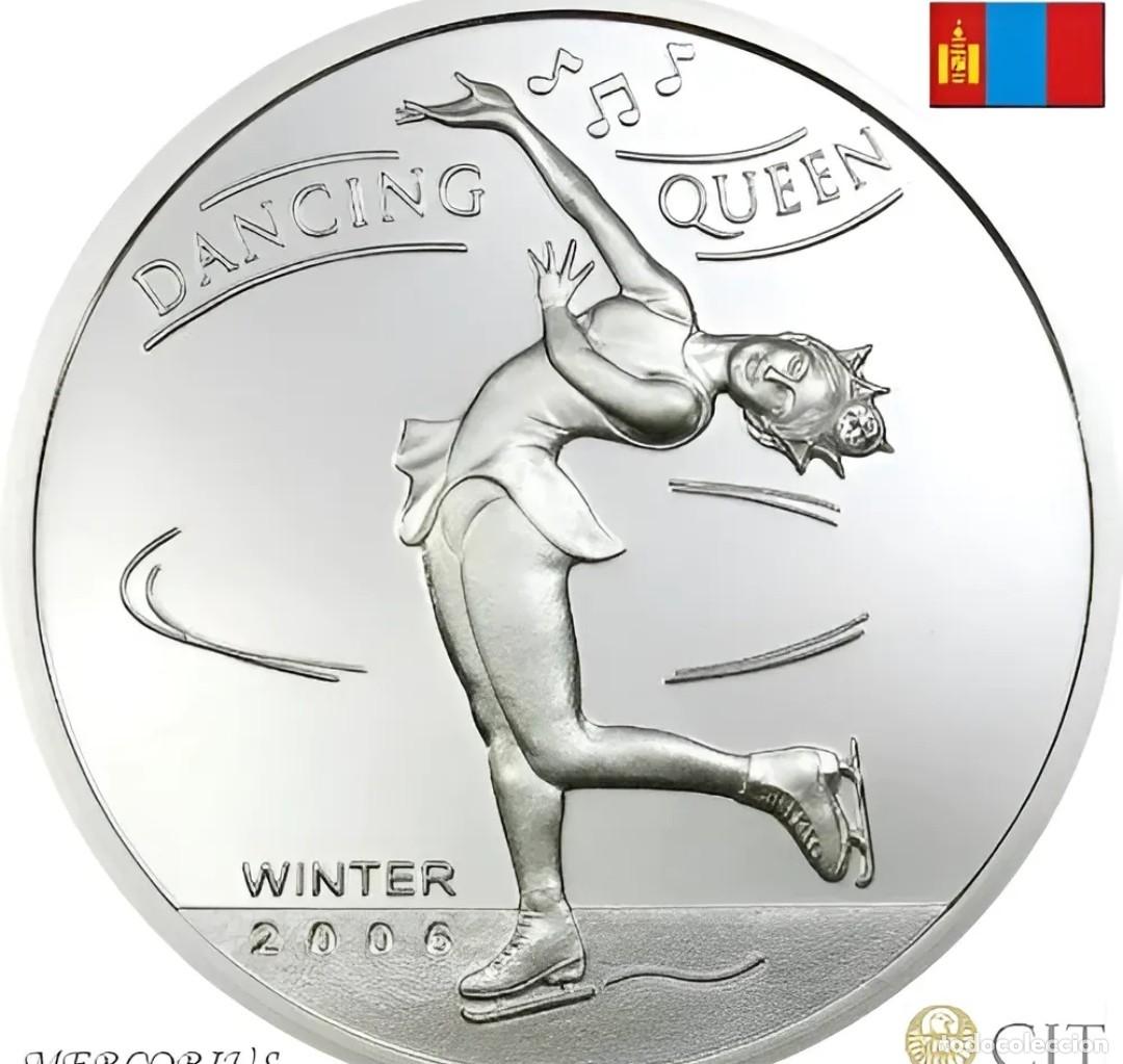 Monedas antiguas de Asia: Mongolia Moneda De Plata Y Diamante Dancing 2006