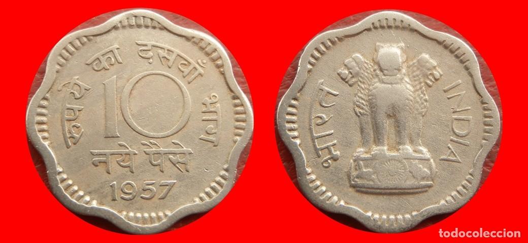 Monedas antiguas de Asia: 10 PAISE 1957 INDIA-152919