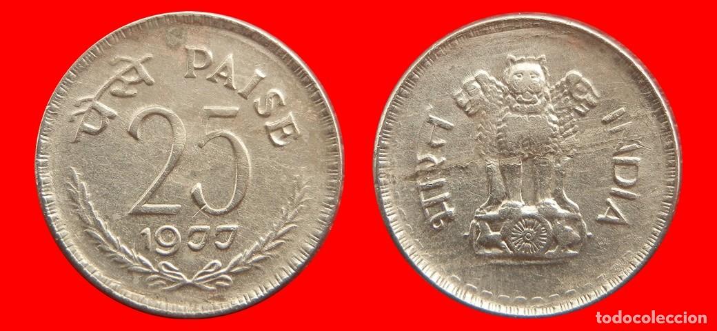 Monedas antiguas de Asia: 25 PAISE 1977 INDIA-152922