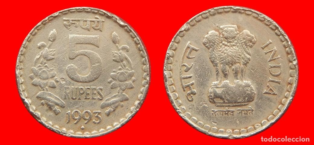 Monedas antiguas de Asia: 5 RUPIAS 1993 INDIA-152950