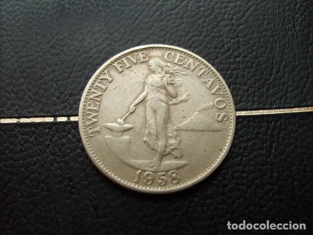 Monedas antiguas de Asia: FILIPINAS 25 CENTAVOS 1958