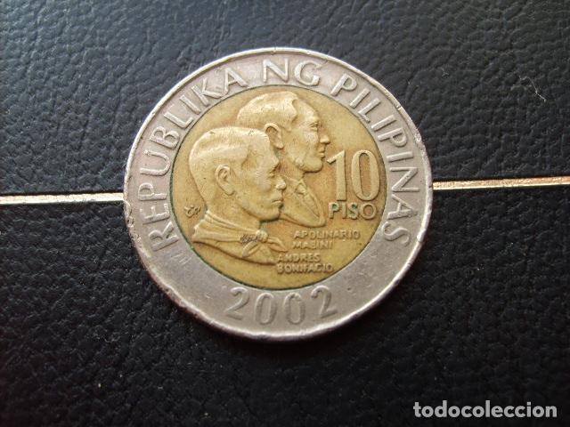 Monedas antiguas de Asia: FILIPINAS 10 PISO 2002
