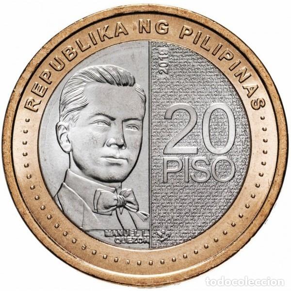 Monedas antiguas de Asia: Filipinas, 20 Piso 2020 &rdquo;Manuel L Quez&oacute;n&rdquo; UC#1./ Bimet&aacute;lica./ Nueva, sin circular.