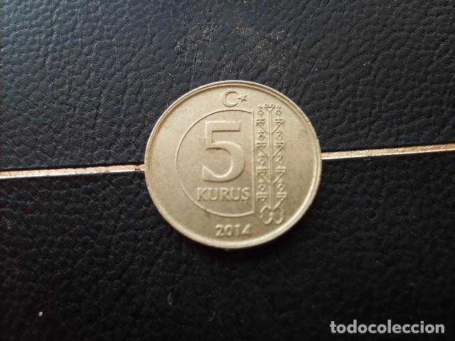 Monedas antiguas de Asia: TURQUIA 5 KURUS 2014