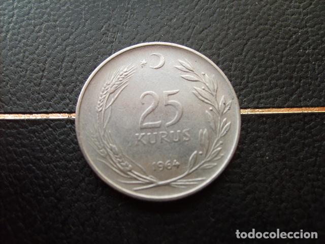Monedas antiguas de Asia: TURQUIA 25 KURUS 1964