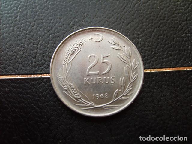 Monedas antiguas de Asia: TURQUIA 25 KURUS 1968
