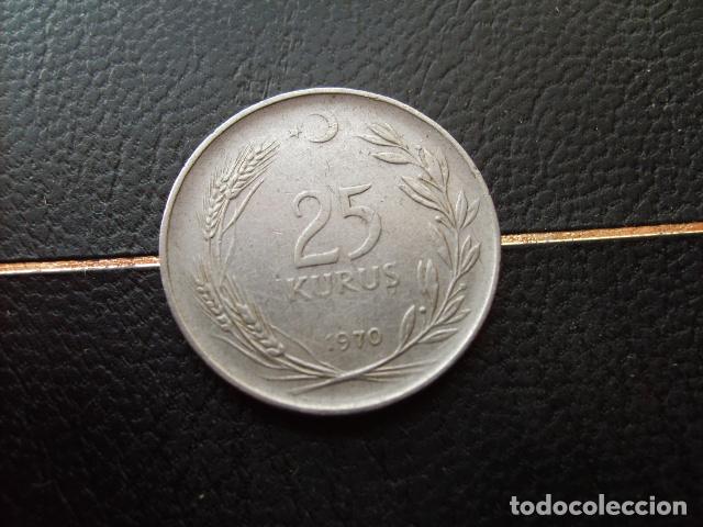 Monedas antiguas de Asia: TURQUIA 25 KURUS 1970
