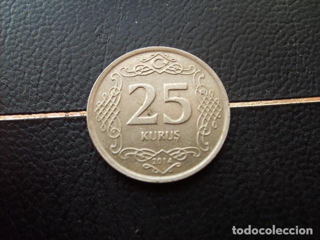 Monedas antiguas de Asia: TURQUIA 25 KURUS 2014