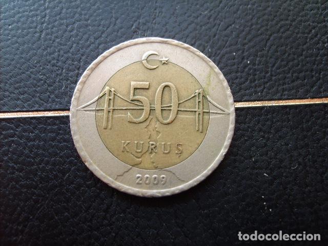 Monedas antiguas de Asia: TURQUIA 50 KURUS 2009