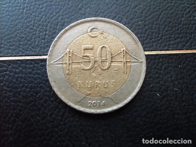 Monedas antiguas de Asia: TURQUIA 50 KURUS 2014