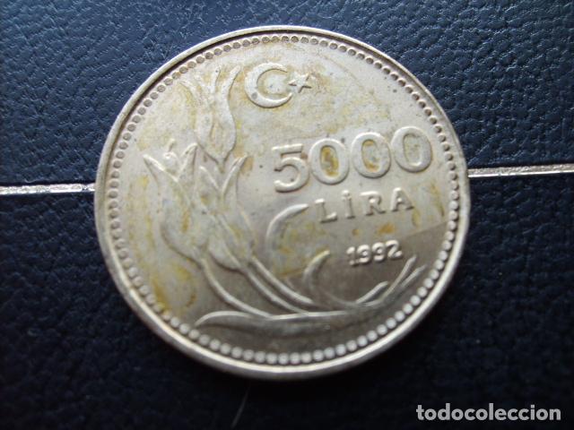 Monedas antiguas de Asia: TURQUIA 5000 LIRAS 1992