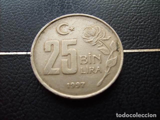 Monedas antiguas de Asia: TURQUIA 25000 LIRAS 1997