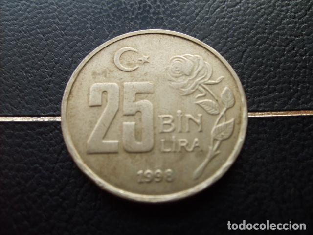 Monedas antiguas de Asia: TURQUIA 25000 LIRAS 1998
