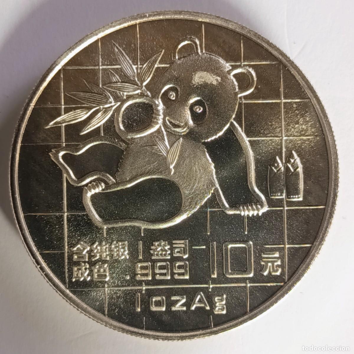 Monedas antiguas de Asia: CHINA. MONEDA DE LA SERIE ANUAL &ldquo;PANDA&rdquo;, DE 10 YUAN. 1989. PLATA ,999.