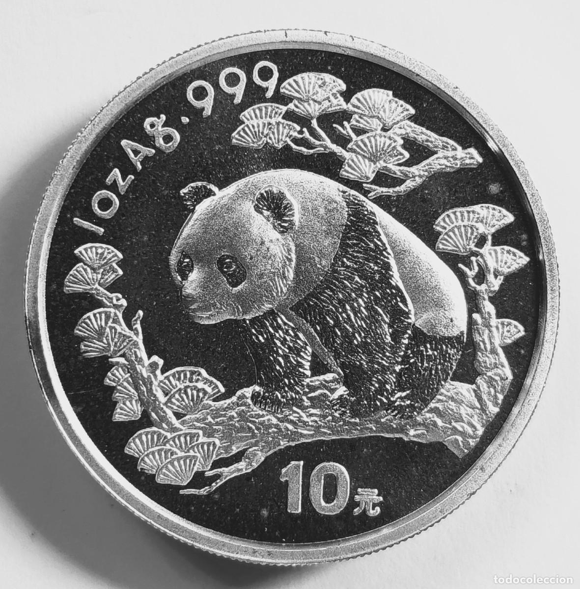 Monedas antiguas de Asia: CHINA. MONEDA DE LA SERIE ANUAL &ldquo;PANDA&rdquo;, DE 10 YUAN. 1997. PLATA ,999.