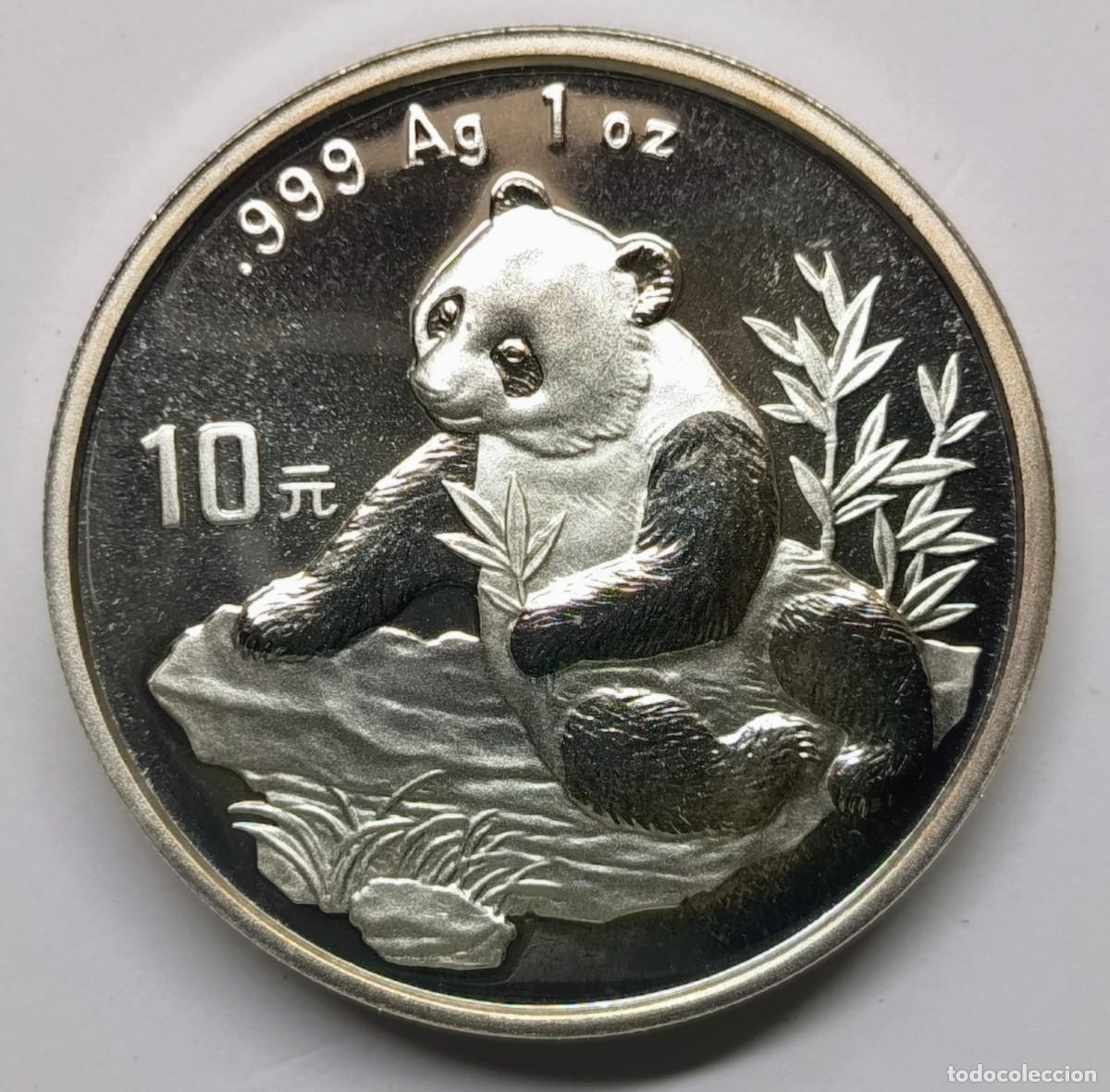 Monedas antiguas de Asia: CHINA. MONEDA DE LA SERIE ANUAL &ldquo;PANDA&rdquo;, DE 10 YUAN. 1998. PLATA ,999.
