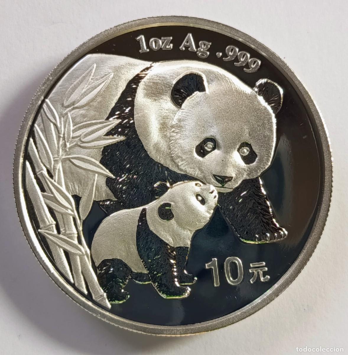 Monedas antiguas de Asia: CHINA. MONEDA DE LA SERIE ANUAL &ldquo;PANDA&rdquo;, DE 10 YUAN. 2004. PLATA ,999.