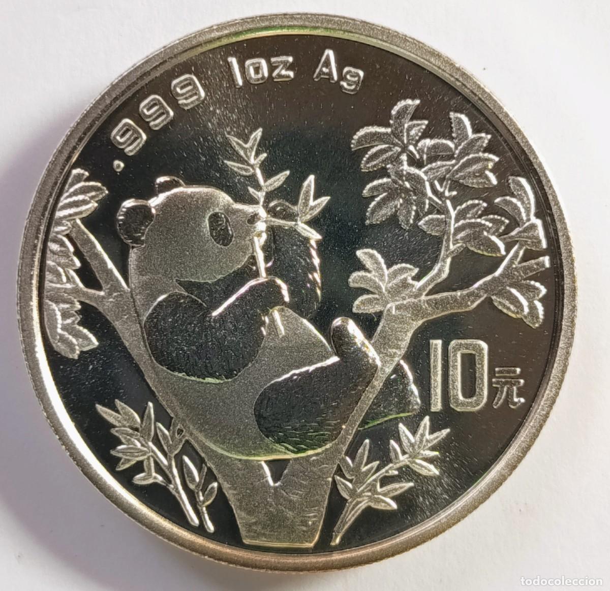 Monedas antiguas de Asia: CHINA. MONEDA DE LA SERIE ANUAL &ldquo;PANDA&rdquo;, DE 10 YUAN. 1995. PLATA ,999.