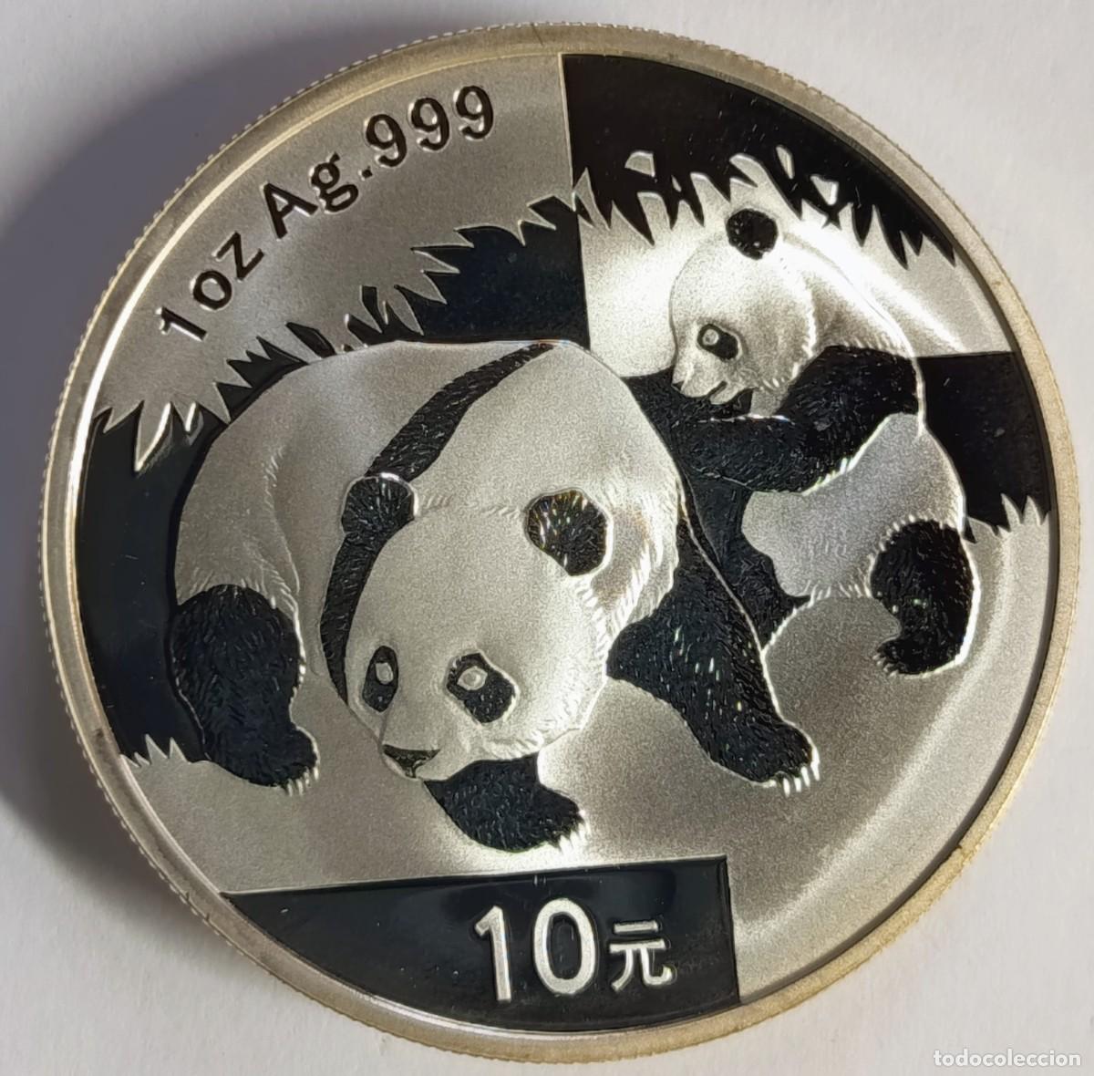 Monedas antiguas de Asia: CHINA. MONEDA DE LA SERIE ANUAL &ldquo;PANDA&rdquo;, DE 10 YUAN. 2008. PLATA ,999.