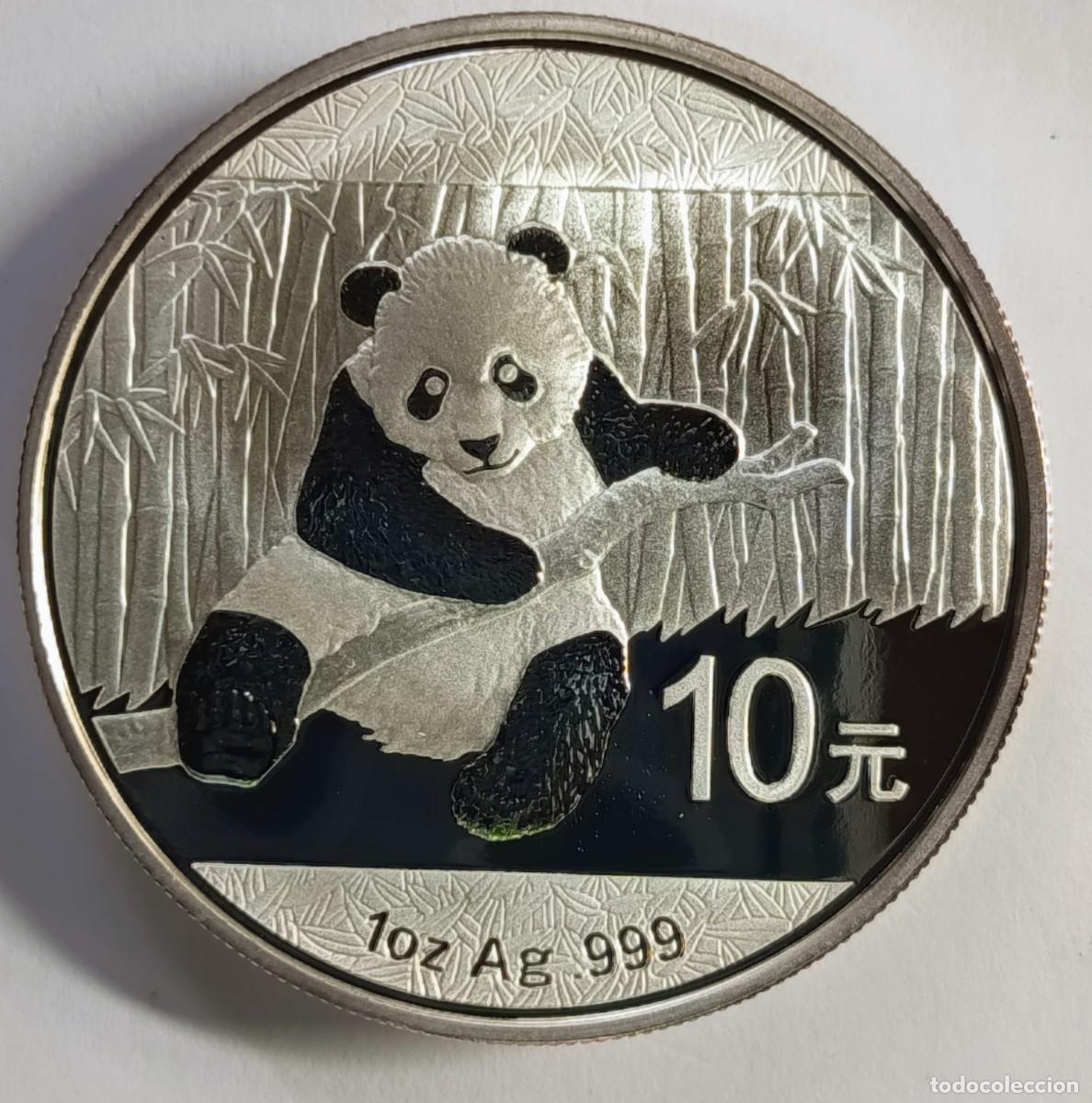 Monedas antiguas de Asia: CHINA. MONEDA DE LA SERIE ANUAL &ldquo;PANDA&rdquo;, DE 10 YUAN. 2014. PLATA ,999.