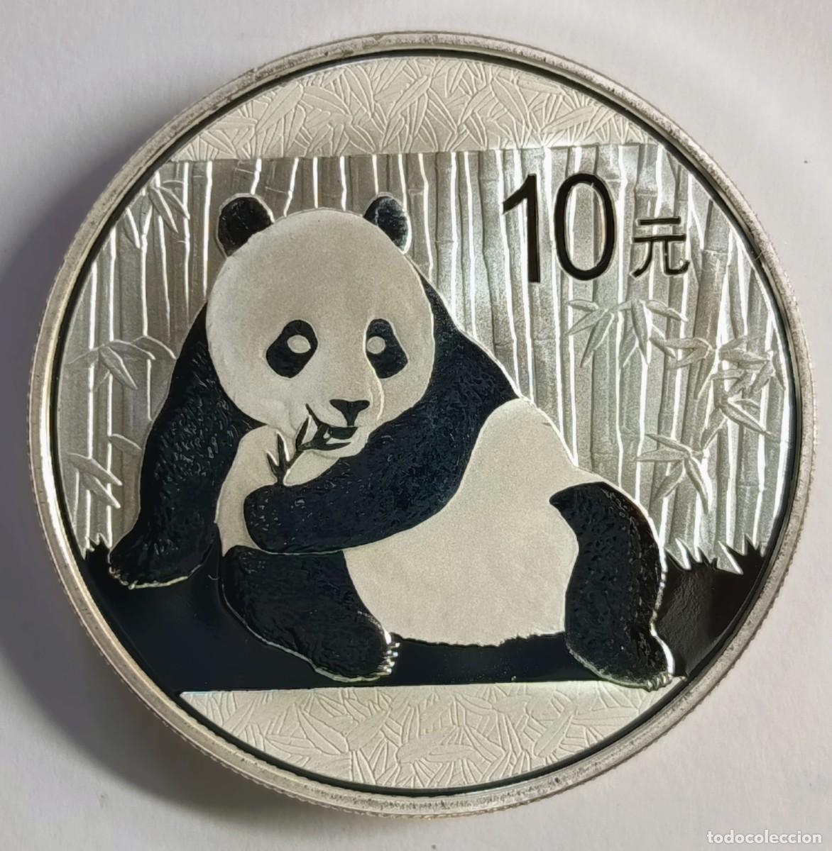 Monedas antiguas de Asia: CHINA. MONEDA DE LA SERIE ANUAL &ldquo;PANDA&rdquo;, DE 10 YUAN. 2015. PLATA ,999.