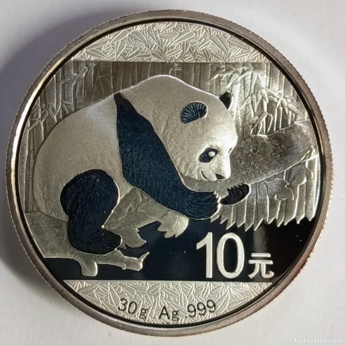 Monedas antiguas de Asia: CHINA. MONEDA DE LA SERIE ANUAL &ldquo;PANDA&rdquo;, DE 10 YUAN. 2016. PLATA ,999.