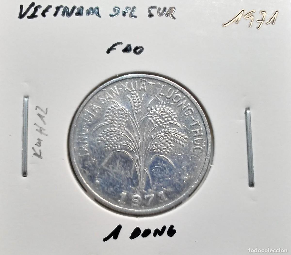 Monedas antiguas de Asia: VIETNAM DEL SUR 1 DONG 1971 KM#12 MBC FAO.