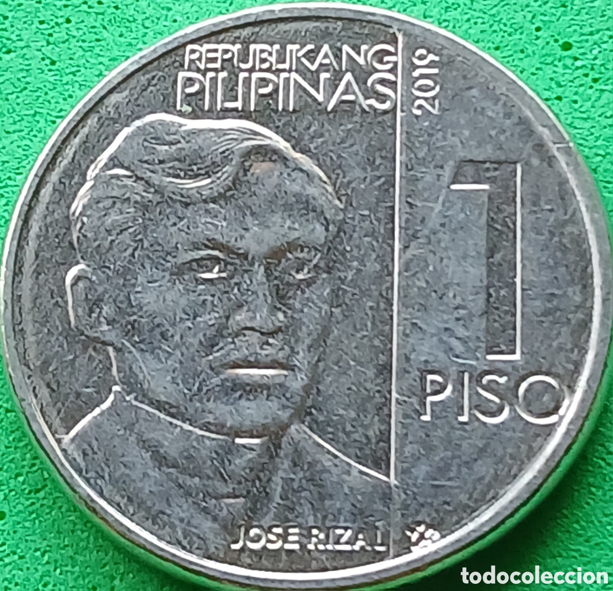 Monedas antiguas de Asia: Filipinas 1 piso 2019 km#300 marca de ceca cercana a &rdquo;JOSE RIZAL &rdquo;