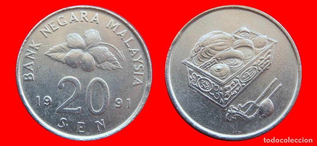 Monedas antiguas de Asia: 20 SEN 1991 MALASIA-153194