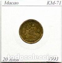 Monedas antiguas de Asia: MACAO 1993, 20 AVOS, KM-71, SC