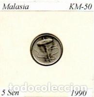 Monedas antiguas de Asia: MALASIA 1990, 5 SEN, KM-50, SC