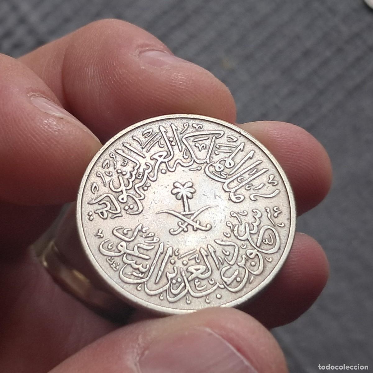 Monedas antiguas de Asia: MONEDA DE ARABIA SAUDITA 4 QIRSH 1376 (1956) ١٣٧٦ VF - Su'ūd KM# 42.