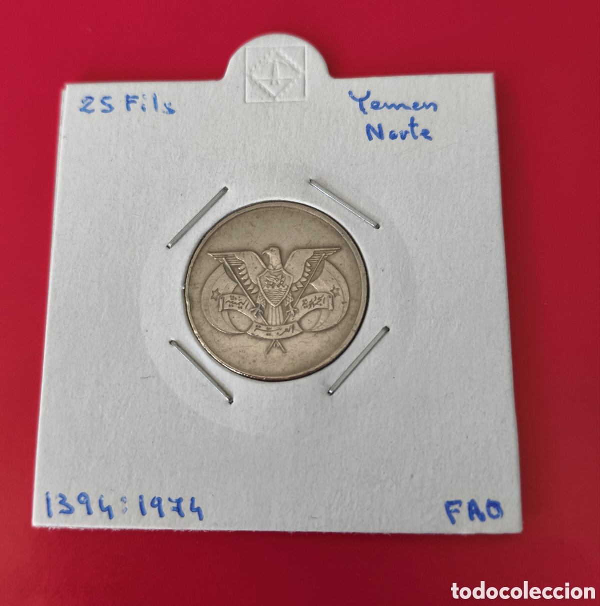 Monedas antiguas de Asia: Moneda 25 Fils Yemen Norte FAO a&ntilde;o 1974 (1394)