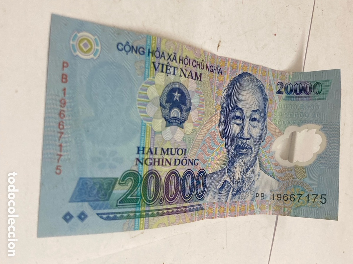 Monedas antiguas de Asia: billete es una denominaci&oacute;n de 20.000 Dồng de Vietnam
