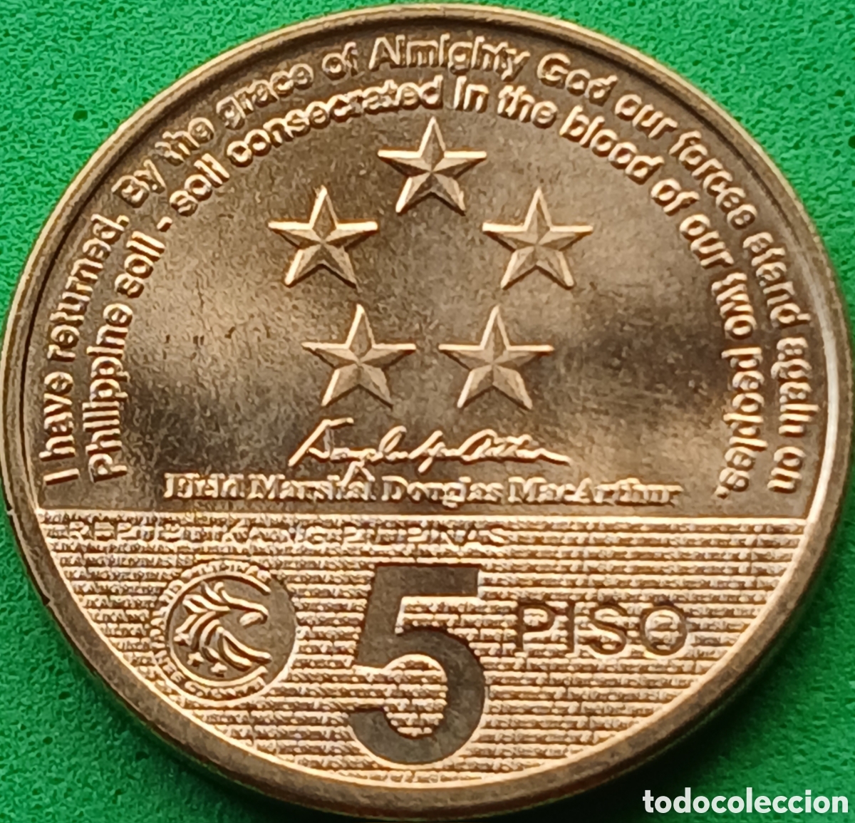Monedas antiguas de Asia: Filipinas 5 pesos 2014 km#287 Batalla del Golfo de Leyte