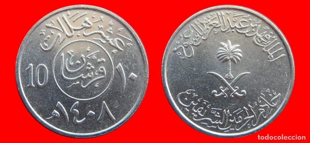 Monedas antiguas de Asia: 10 HALALA 1408 ARABIA SAUDI-153292