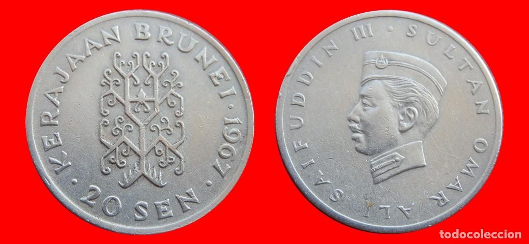 Monedas antiguas de Asia: 20 SEN 1967 BRUNEI-153343