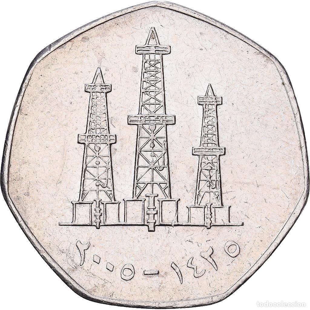 Monedas antiguas de Asia: [#1224507] Emiratos &Aacute;rabes Unidos, 50 Fils, 2005, British Royal Mint, Cobre - n&iacute;quel