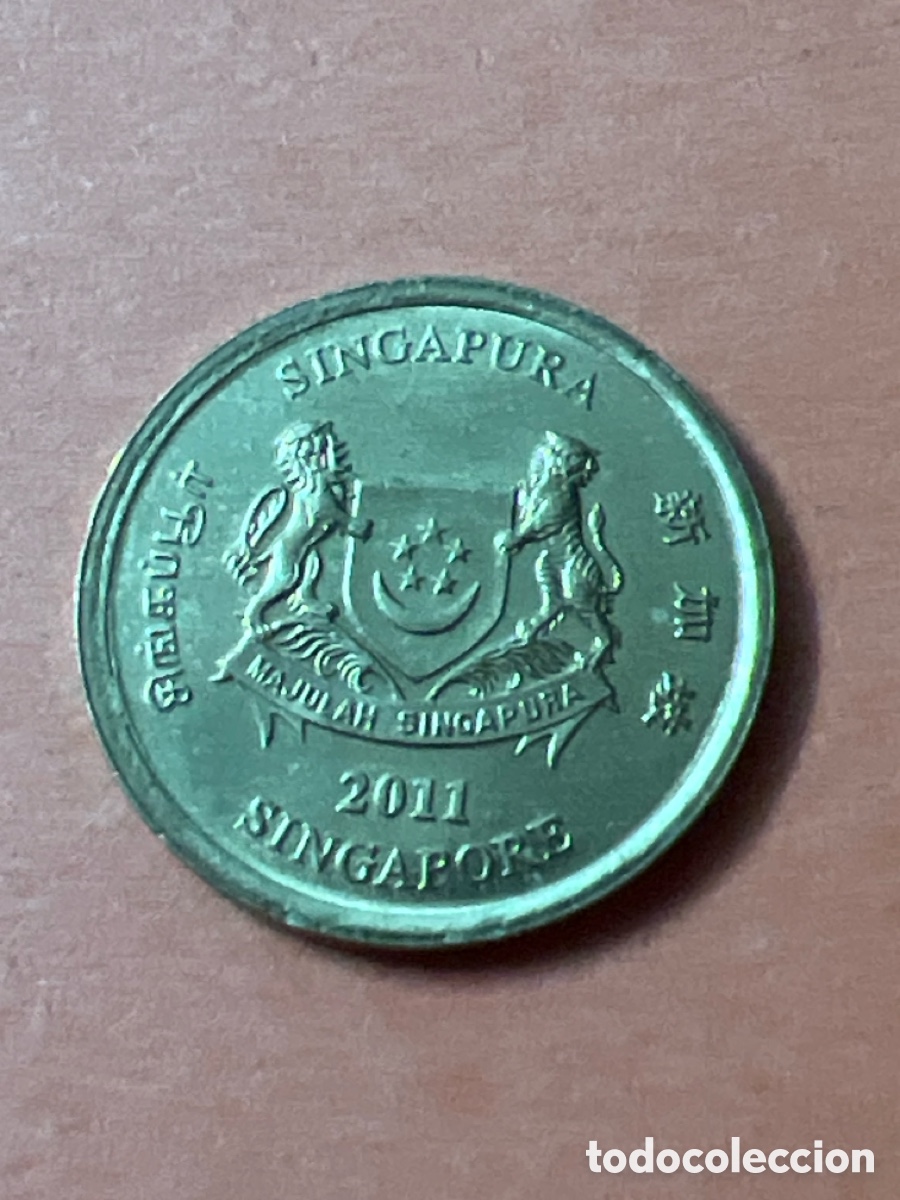 Monedas antiguas de Asia: C637. Moneda - Singapur 5 cents a&ntilde;o 2011