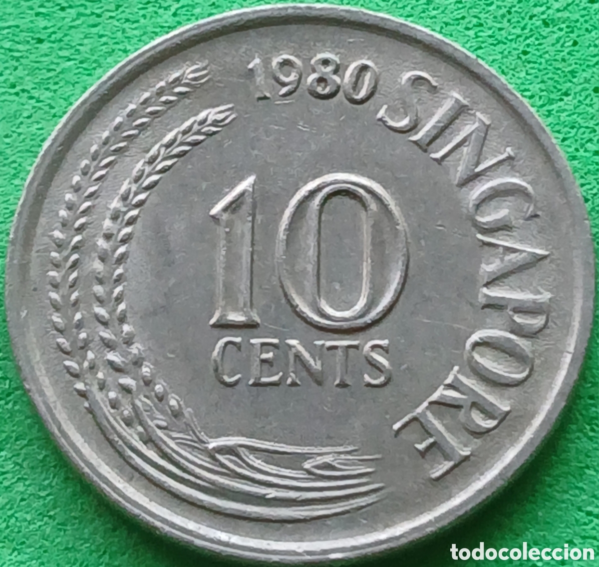 Monedas antiguas de Asia: Singapur 10 cents 1980 km#3 sin marca de ceca