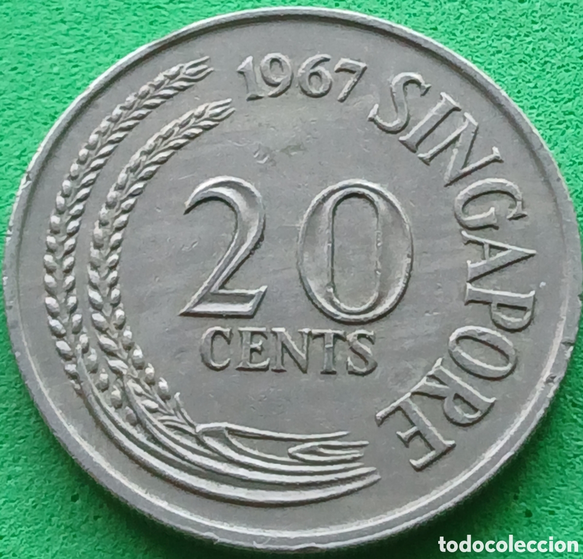 Monedas antiguas de Asia: Singapur 20 cents 1967 km#4
