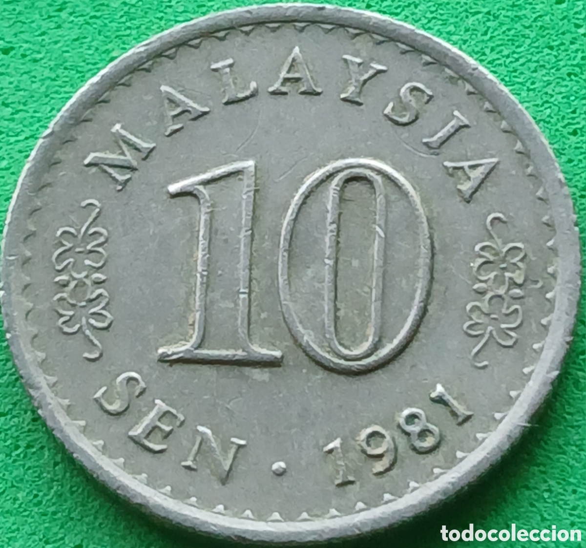 Monedas antiguas de Asia: Malasia 10 sen 1981 km#3 sin marca de ceca