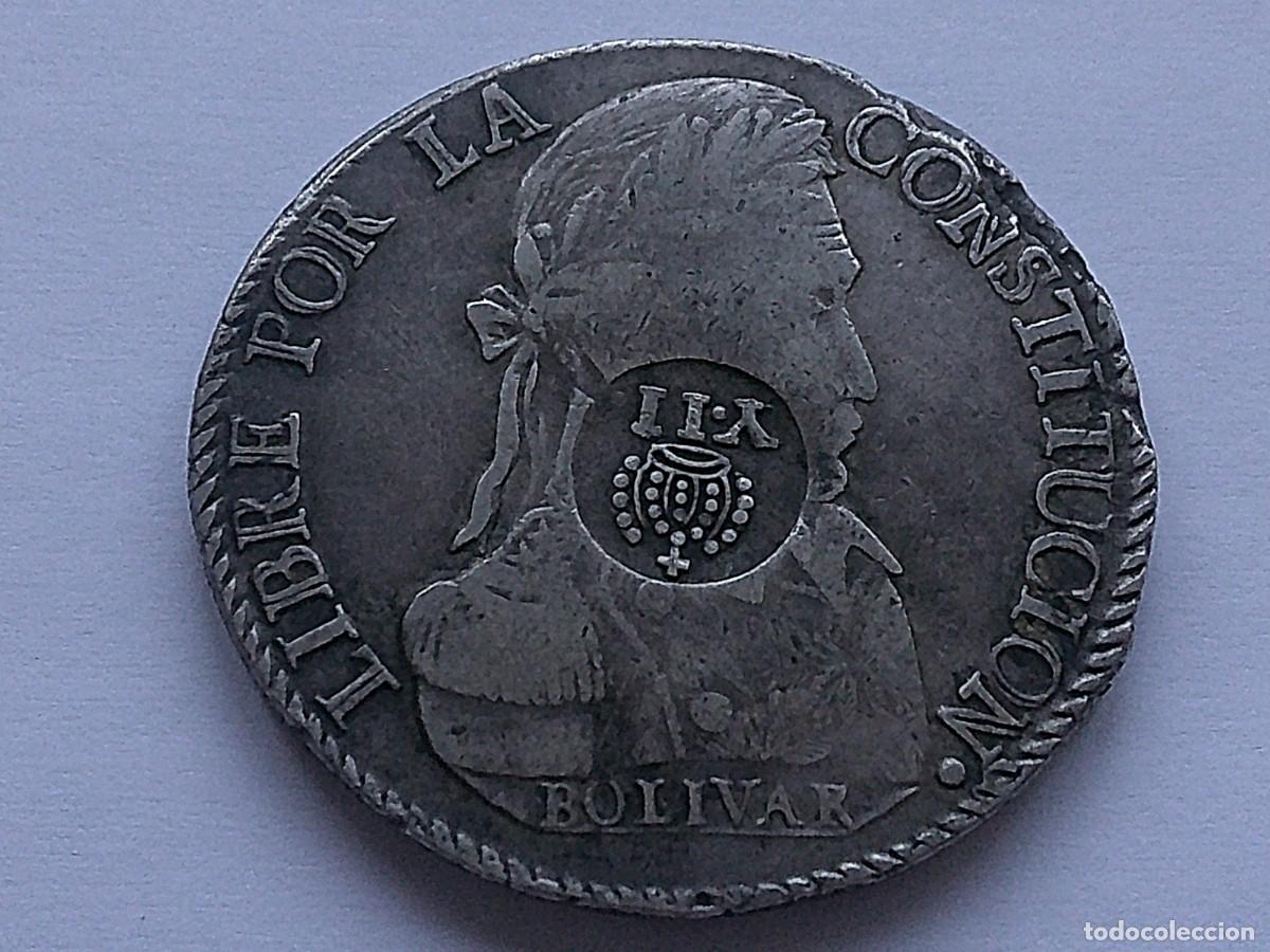 Monedas antiguas de Asia: Filipinas (1834-1837) 1 peso de Isabel II resellado (Y.II.) sobre 8 soles de Bolivia de 1829 ed11