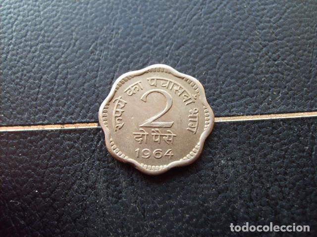 Monedas antiguas de Asia: * INDIA 2 PAISE 1964 *