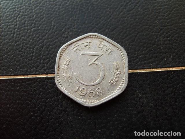 Monedas antiguas de Asia: INDIA 3 PAISE 1968 DIAMANTE